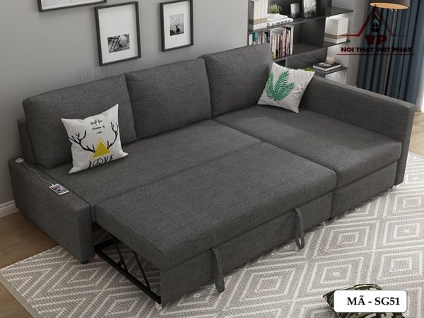 Sofa Giường Kéo Màu Đen - Mã SG51-1
