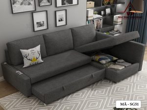 Sofa Giường Kéo Màu Đen - Mã SG51-2