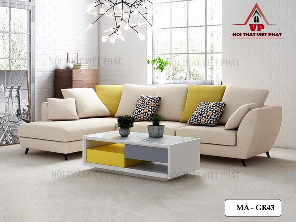 Sofa Vải Kem Giá Rẻ – Mã GR43