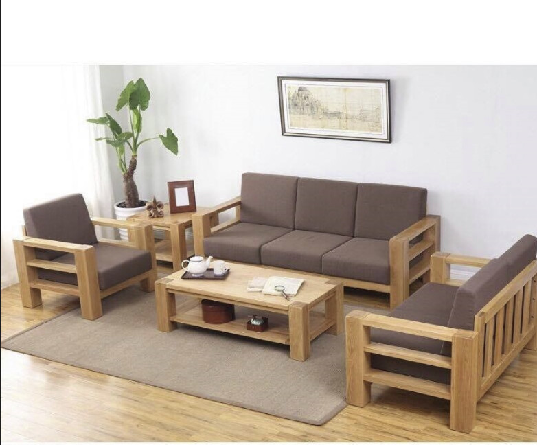 Bàn ghế sofa gỗ phòng khách nhỏ