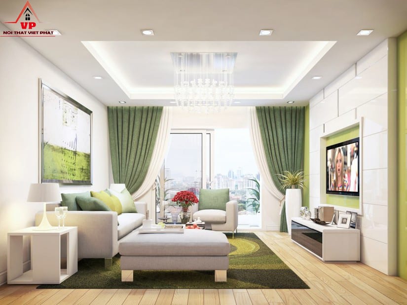 trang trí ghế sofa cho phòng khách