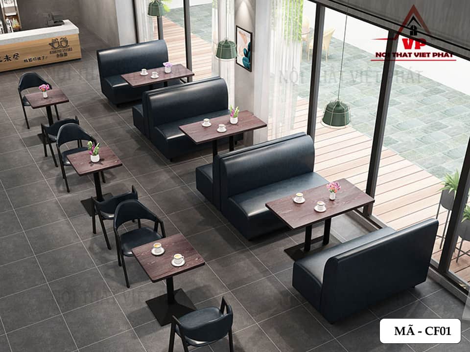 Sofa Cafe Bọc Da - Mã CF01 -2