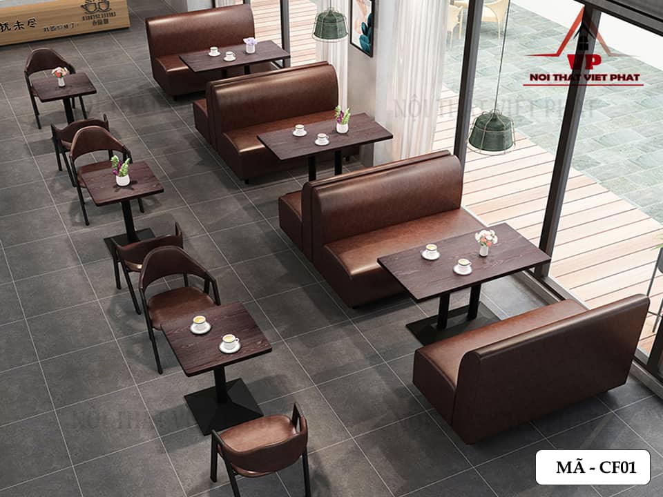 Sofa Cafe Bọc Da - Mã CF01 -4