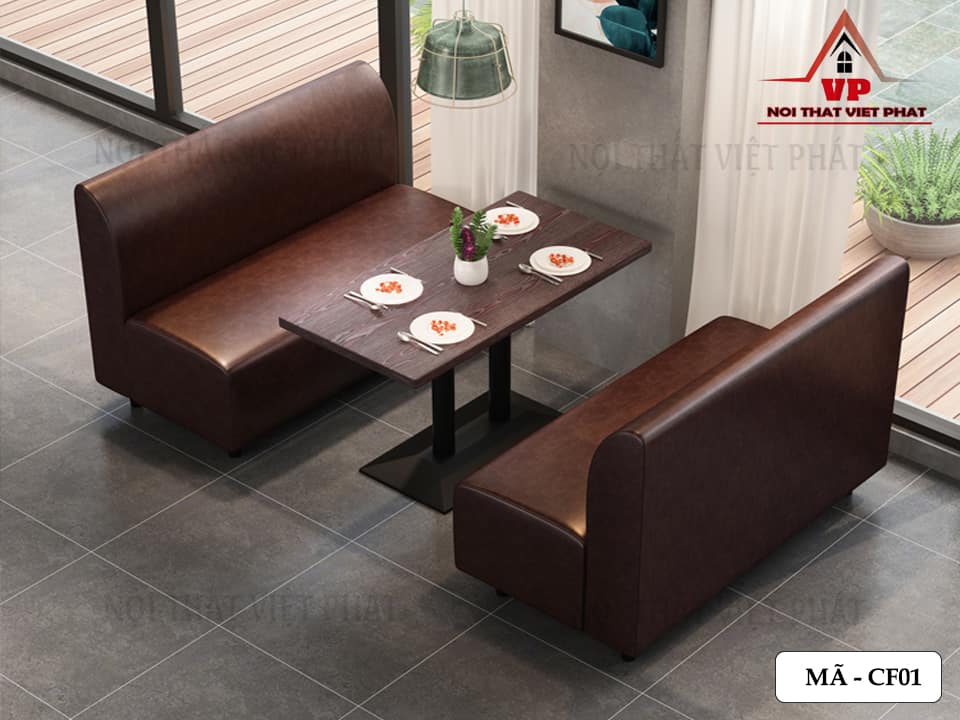 Sofa Cafe Bọc Da - Mã CF01 -6