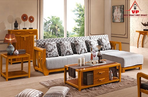 Bộ ghế sofa gỗ đẹp cho phòng khách tân cổ điển này với nét nổi bật là phần gỗ sáng màu kết hợp với nệm ghế sofa đầy đủ họa tiết hoa văn sắc sảo tạo cho bạn một không gian sống phong cách. Ghế Sofa Gỗ Cho Phòng Khách Cổ Điển