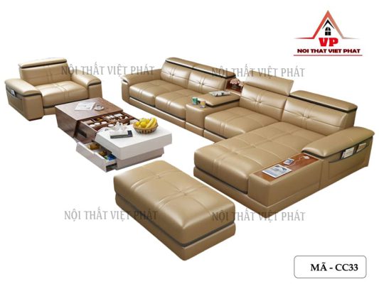 Bàn Ghế Sofa Da Cao Cấp - Mã CC33-1