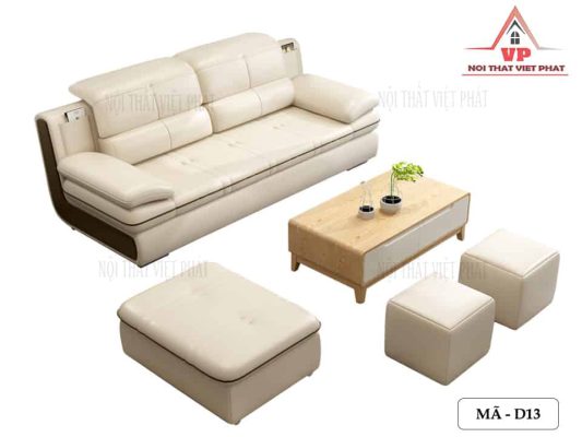 Sofa Da Màu Trắng - Mã D13