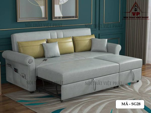 Sofa Giường Kéo Bọc Da - Mã SG28-2