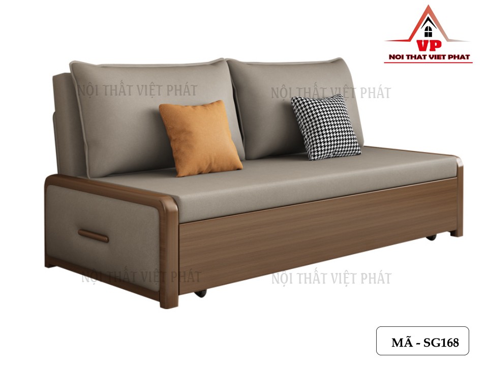 Sofa Giường Tay Gỗ - Mã SG168-9