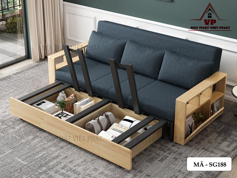 Ghế Sofa Giường Gỗ Gấp - Mã SG188-10