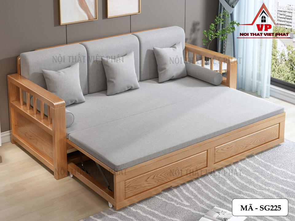 Sofa Giường Hiện Đại Gỗ - Mã SG225-6