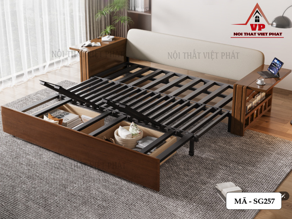 Giường Ngủ Thông Minh Kết Hợp Sofa - Mã SG257 14 Giường Ngủ Thông Minh Kết Hợp Sofa - Mã SG257-4
