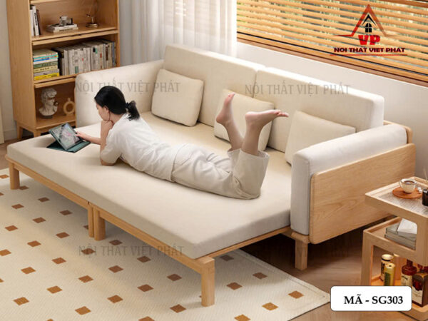 Ghế Sofa Giường Gỗ TPHCM - Mã SG303-1