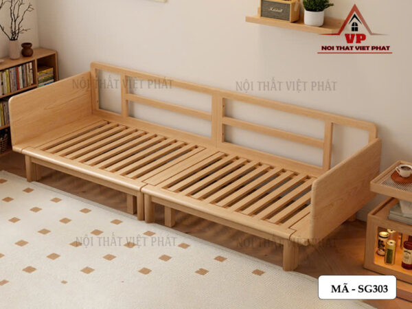 Ghế Sofa Giường Gỗ TPHCM - Mã SG303-3