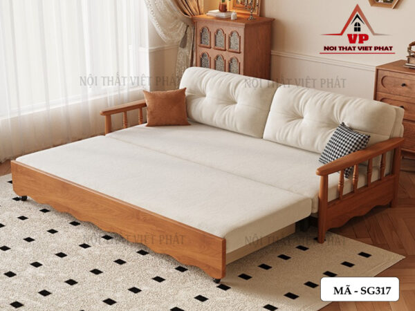 Ghế Sofa Gỗ Kéo Ra Thành Giường - Mã SG317-1