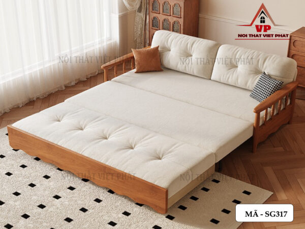 Ghế Sofa Gỗ Kéo Ra Thành Giường - Mã SG317-2