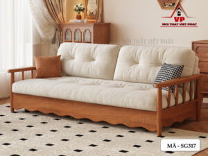 Ghế Sofa Gỗ Kéo Ra Thành Giường - Mã SG317
