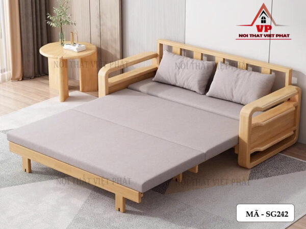 Ghế Sofa Kiêm Giường Ngủ Gỗ - Mã SG242-2