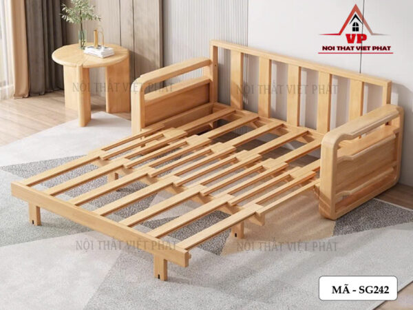 Ghế Sofa Kiêm Giường Ngủ Gỗ - Mã SG242-3