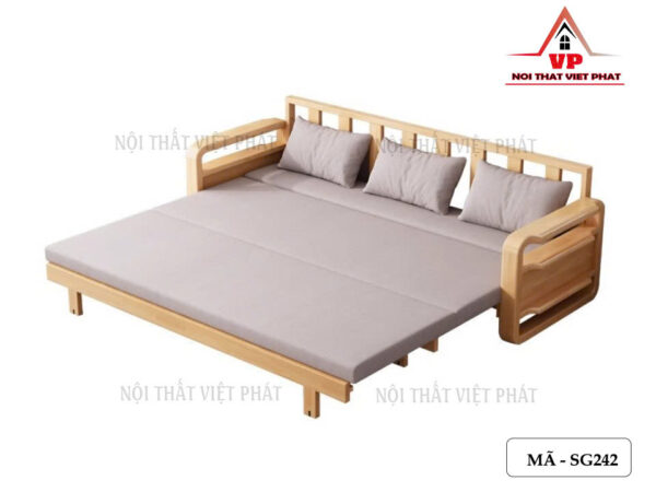 Ghế Sofa Kiêm Giường Ngủ Gỗ - Mã SG242-4