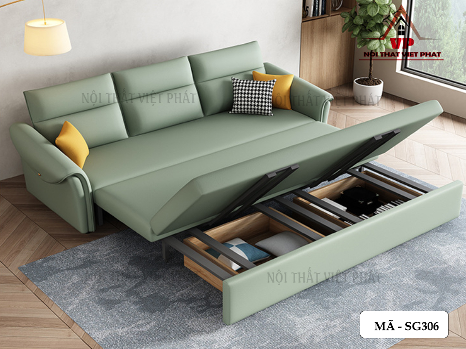 Sofa Giường Da Nhập Khẩu - Mã SG306-7