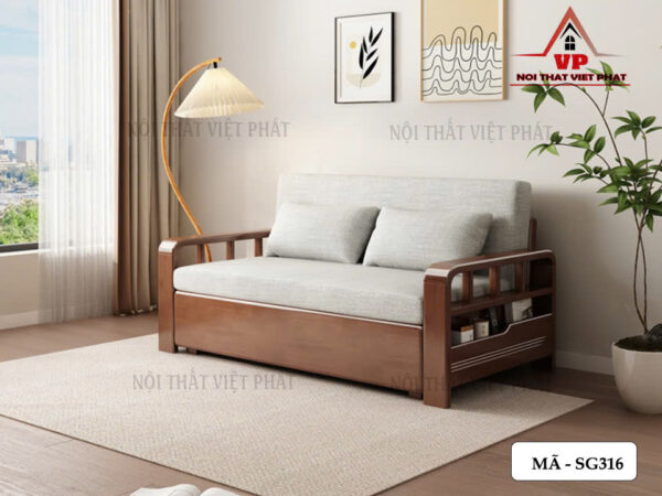 Sofa Giường Gỗ Cao Cấp - Mã SG316-2