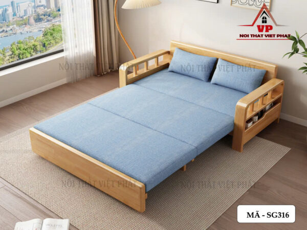 Sofa Giường Gỗ Cao Cấp - Mã SG316-3