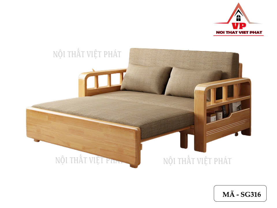 Sofa Giường Gỗ Cao Cấp - Mã SG316-4