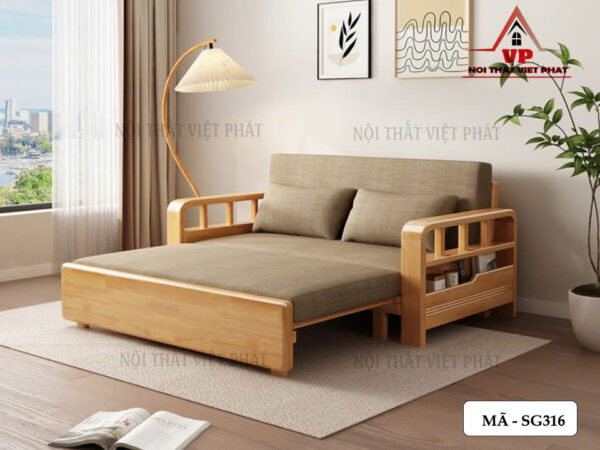 Sofa Giường Gỗ Cao Cấp - Mã SG316