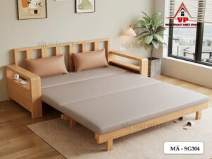 Sofa Giường Gỗ Giá Rẻ TPHCM - Mã SG304-3