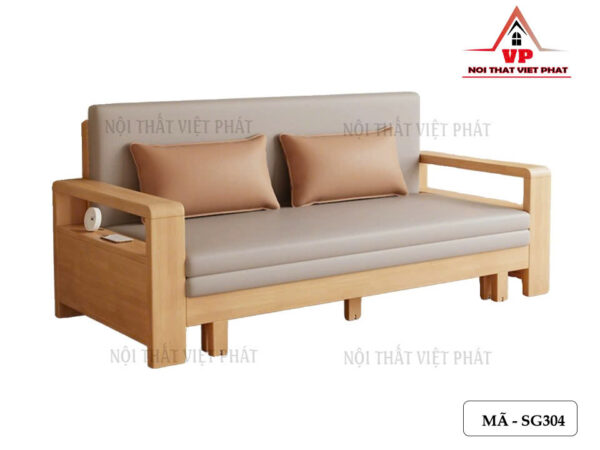 Sofa Giường Gỗ Giá Rẻ TPHCM - Mã SG304-4