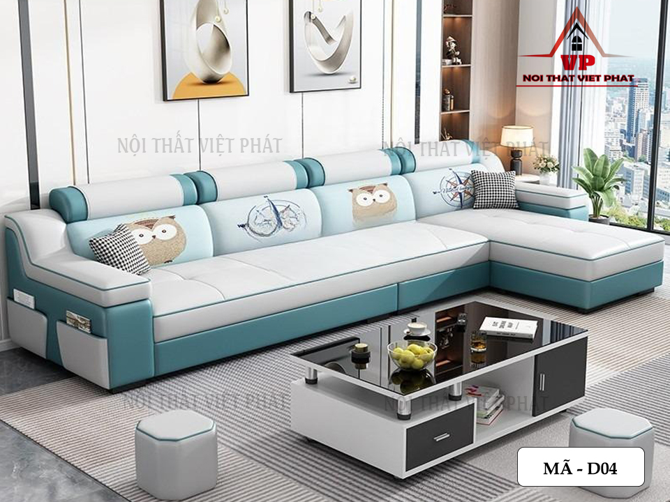Ghế Sofa L Da - Mã D04 13 Ghế Sofa L Da - Mã D04-2