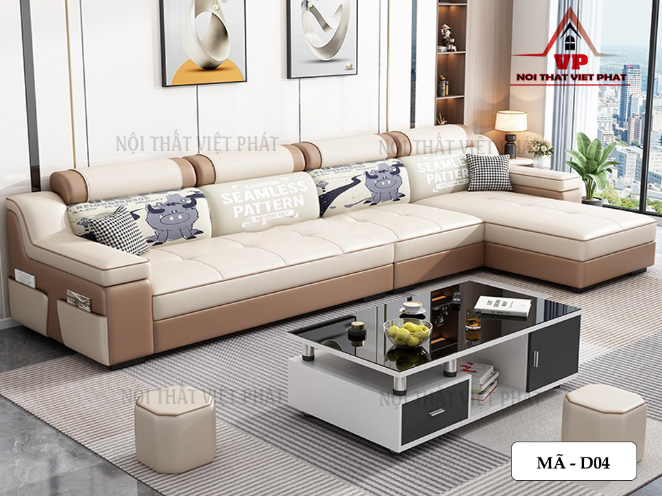 Ghế Sofa L Da - Mã D04 15 Ghế Sofa L Da - Mã D04-4