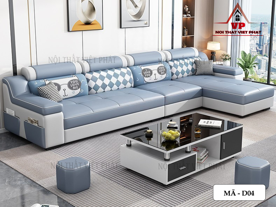 Ghế Sofa L Da - Mã D04 16 Ghế Sofa L Da - Mã D04-5